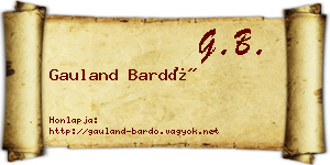 Gauland Bardó névjegykártya